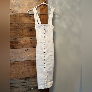Level 99 Claire Denim White Snap Dress Size S
